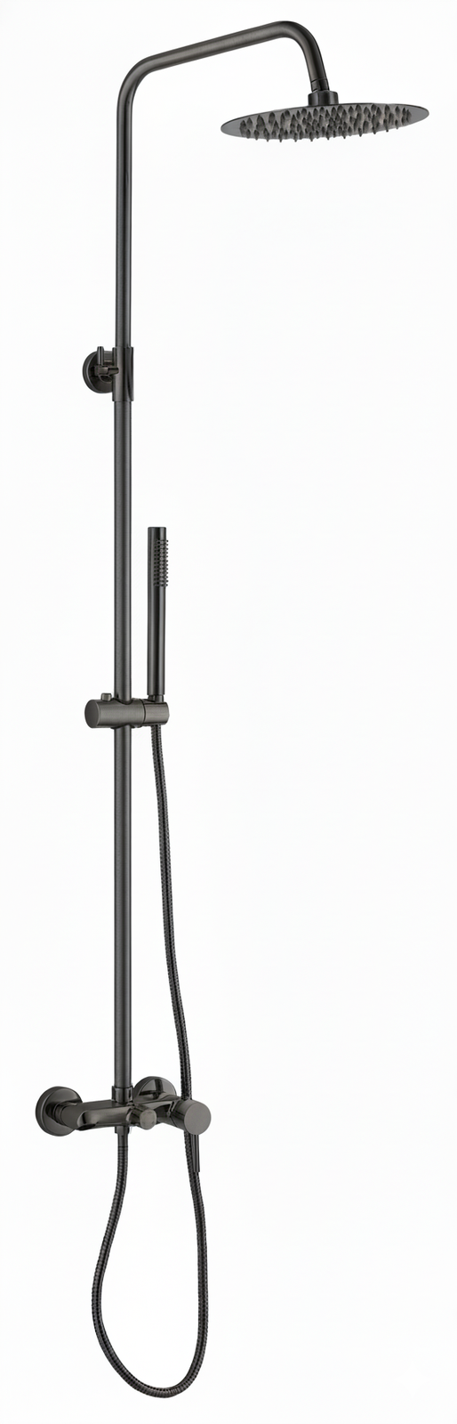 Monomando ba�o-ducha columna 3V. Evolution telesc. Roc. Red. 250mm INOX Grafito Cepillado EVO1793GR Griferias Borras