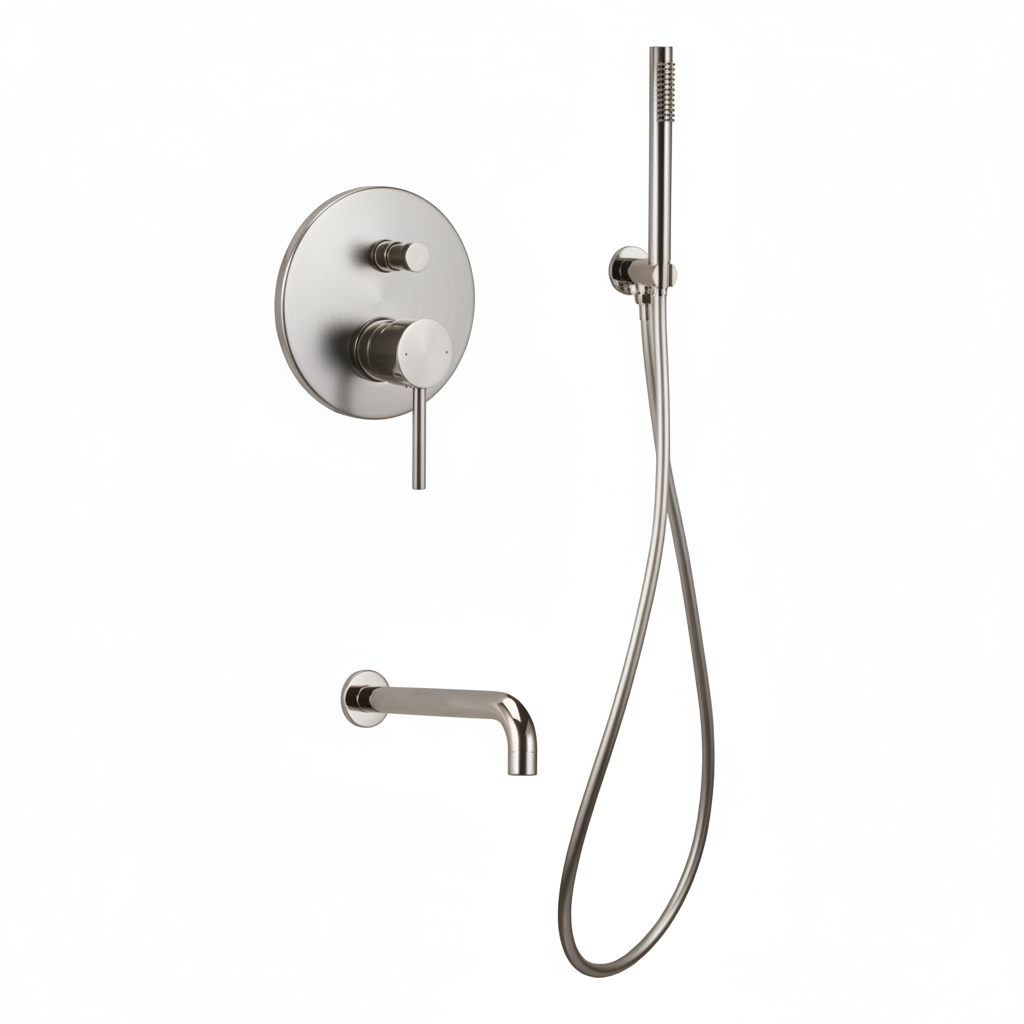 Monomando ba�o-ducha empotrado Evolution 2V. Acero inoxidable EVO209SS Griferias Borras