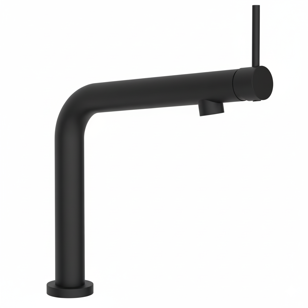 Monomando  Fregadero Cocina ca�o alto giratorio  Negro mate EVO2201NM Griferias Borras