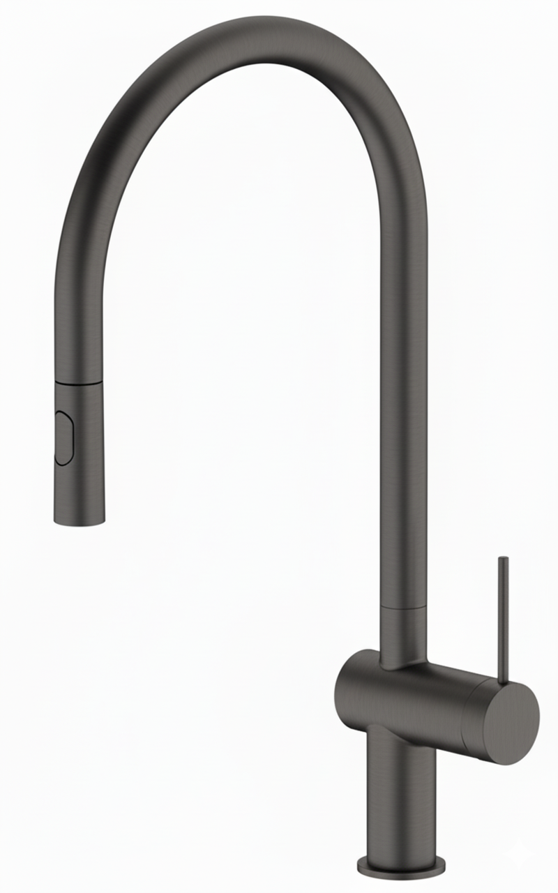 Monomando  Fregadero Cocina ca�o extra�ble Grafito Cepillado EVO2301GR Griferias Borras