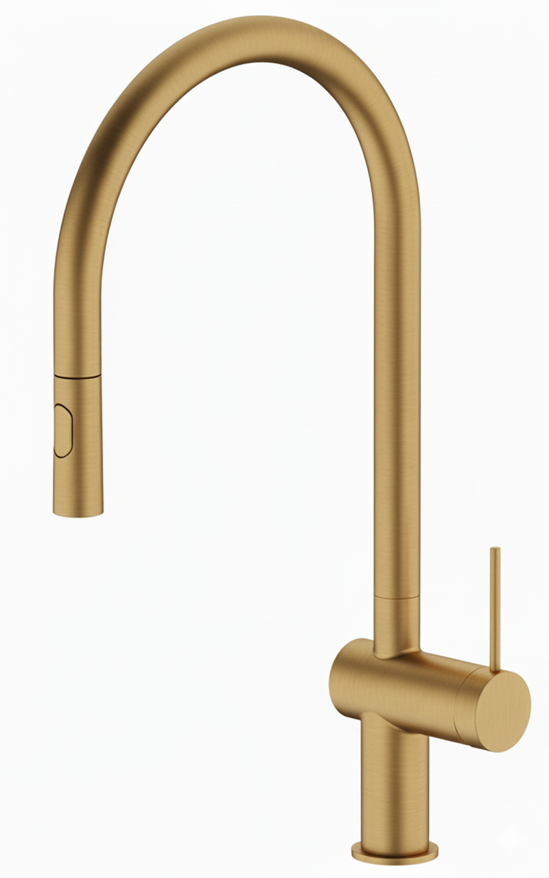 Monomando  Fregadero Cocina ca�o extra�ble Dorado cepillado EVO2301TG Griferias Borras