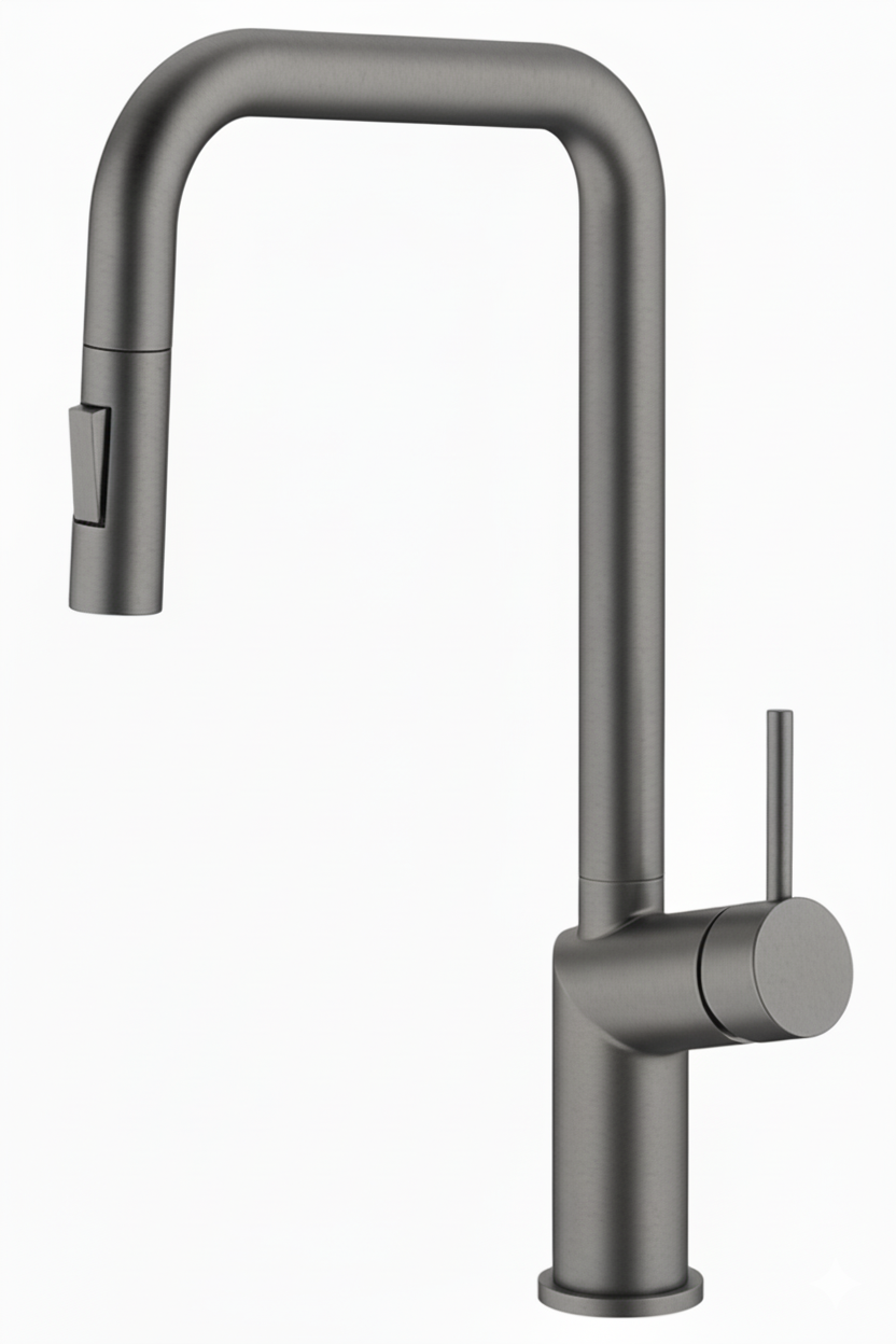 Monomando  Fregadero Cocina ca�o extra�ble Grafito Cepillado EVO2401GR Griferias Borras