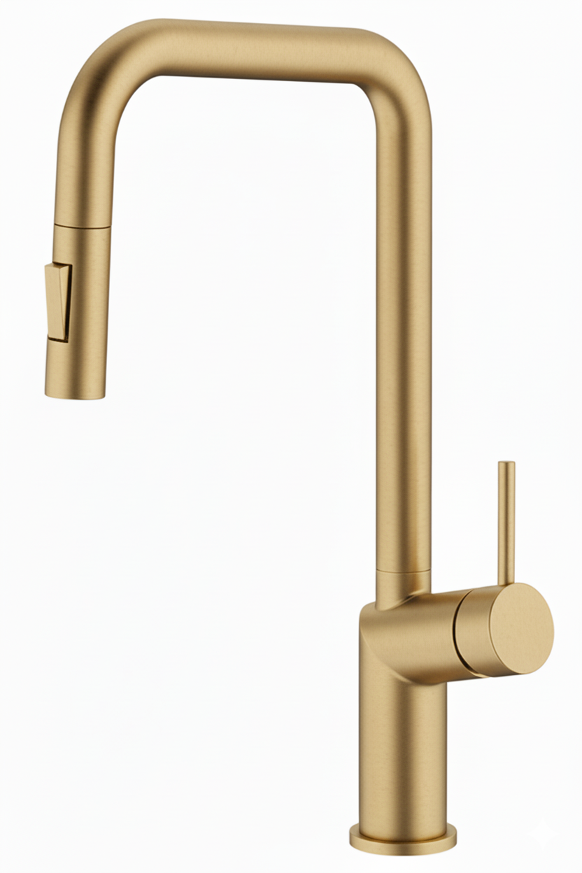 Monomando  Fregadero Cocina ca�o extra�ble Dorado cepillado EVO2401TG Griferias Borras