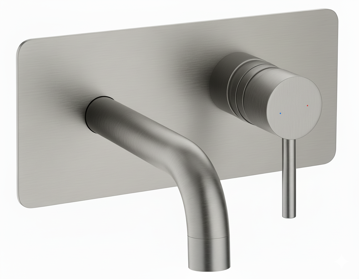 Monomando lavabo empotrar Evolution plaf. �nico Acero inoxidable EVO25491SS Griferias Borras