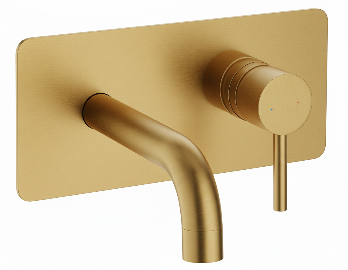 Monomando lavabo empotrar Evolution plaf. �nico Dorado cepillado EVO25491TG Griferias Borras