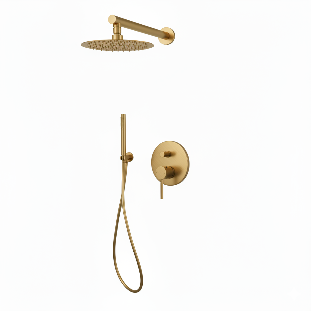 Monomando ducha empotrado Evolution 2V. Dorado cepillado EVO309TG Griferias Borras