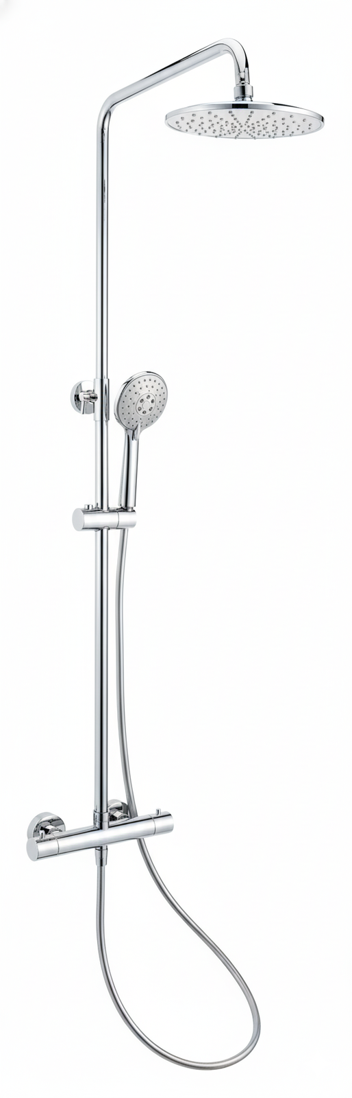 Termost�tica ducha columna 2V. THERM-BO telesc. Roc. Red. 250mm ABS cromado EVO557C Griferias Borras