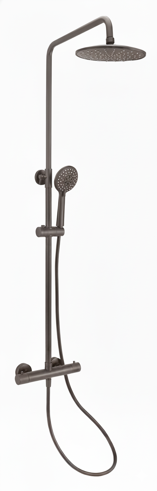 Termost�tica ducha columna 2V. THERM-BO telesc. Roc. Red.400mm INOX Grafito Cepillado EVO557-4GR Griferias Borras