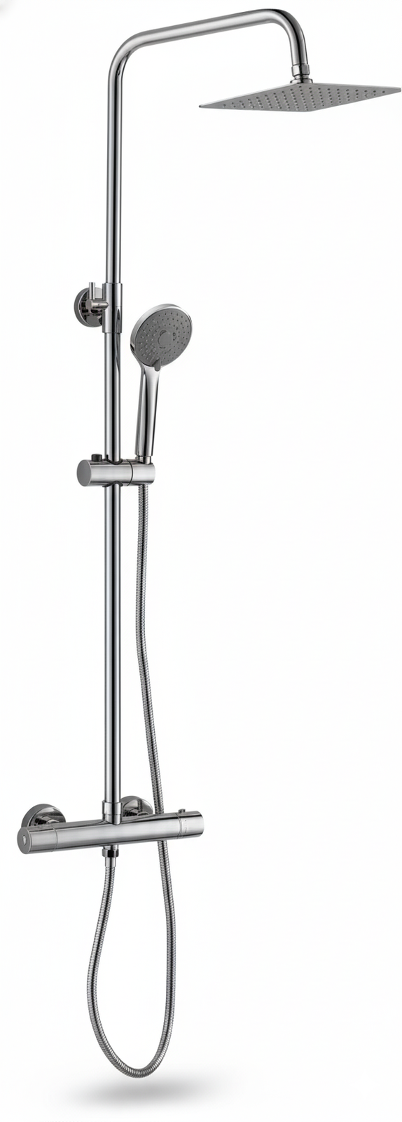 Termost�tica ducha columna 2V. THERM-BO telesc. roc. cuadrado. 250mm INOX cromado EVO558-2C Griferias Borras