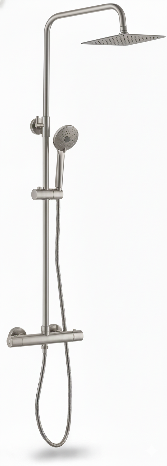 Termost�tica ducha columna 2V. THERM-BO telesc. roc. cuadrado. 400mm INOX Acero inoxidable EVO558-4SS Griferias Borras