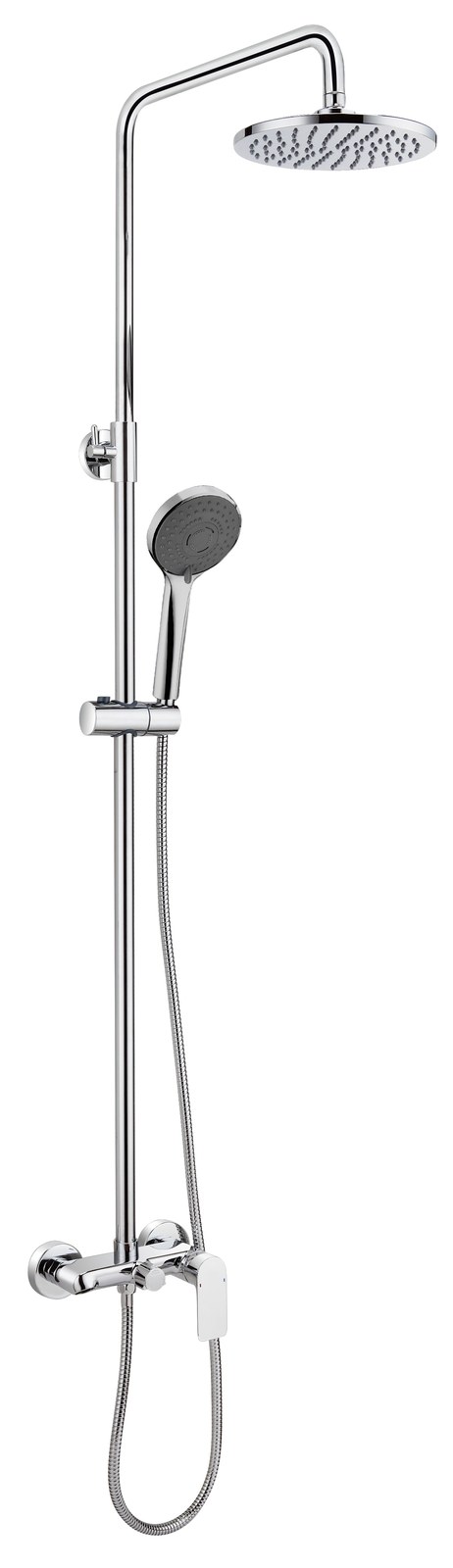 Monomando ba�o-ducha columna 3V. Girona telesc. Roc. Red. 250mm INOX cromado GIR1793C Griferias Borras