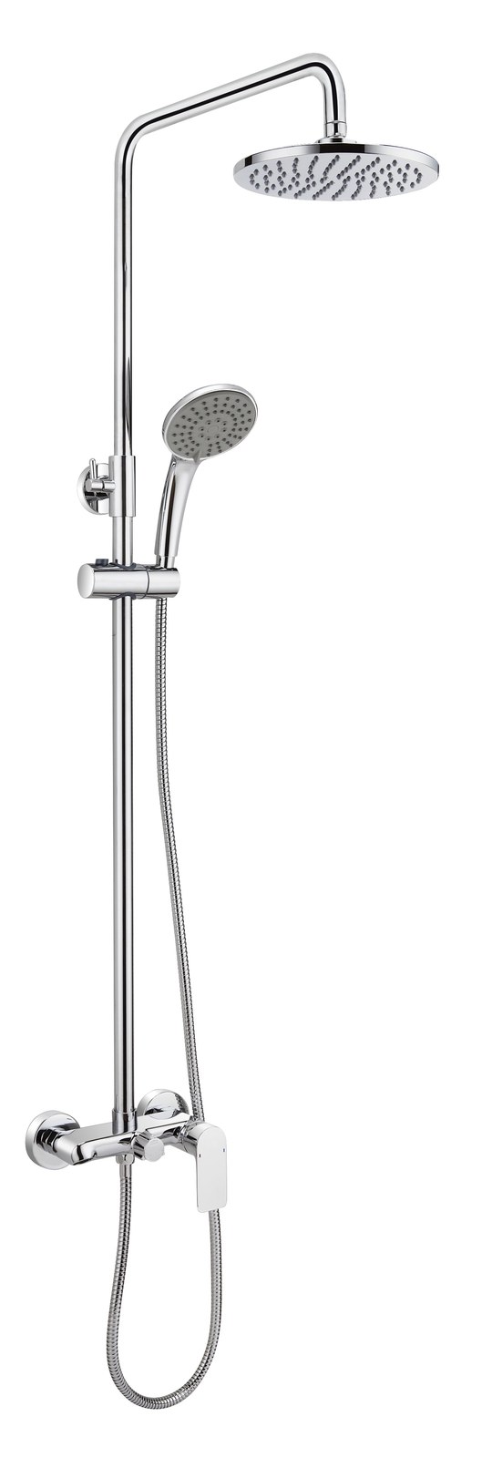 Monomando ducha columna 3V. Girona telesc. Roc. Red. 250mm INOX cromado GIR1794C Griferias Borras
