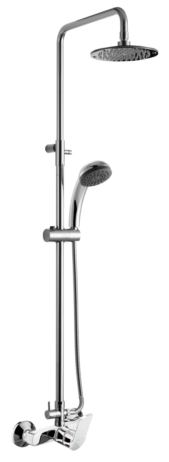 Monomando ducha columna 2V. Girona telesc. Roc. Red. 250mm INOX cromado GIR25447C Griferias Borras