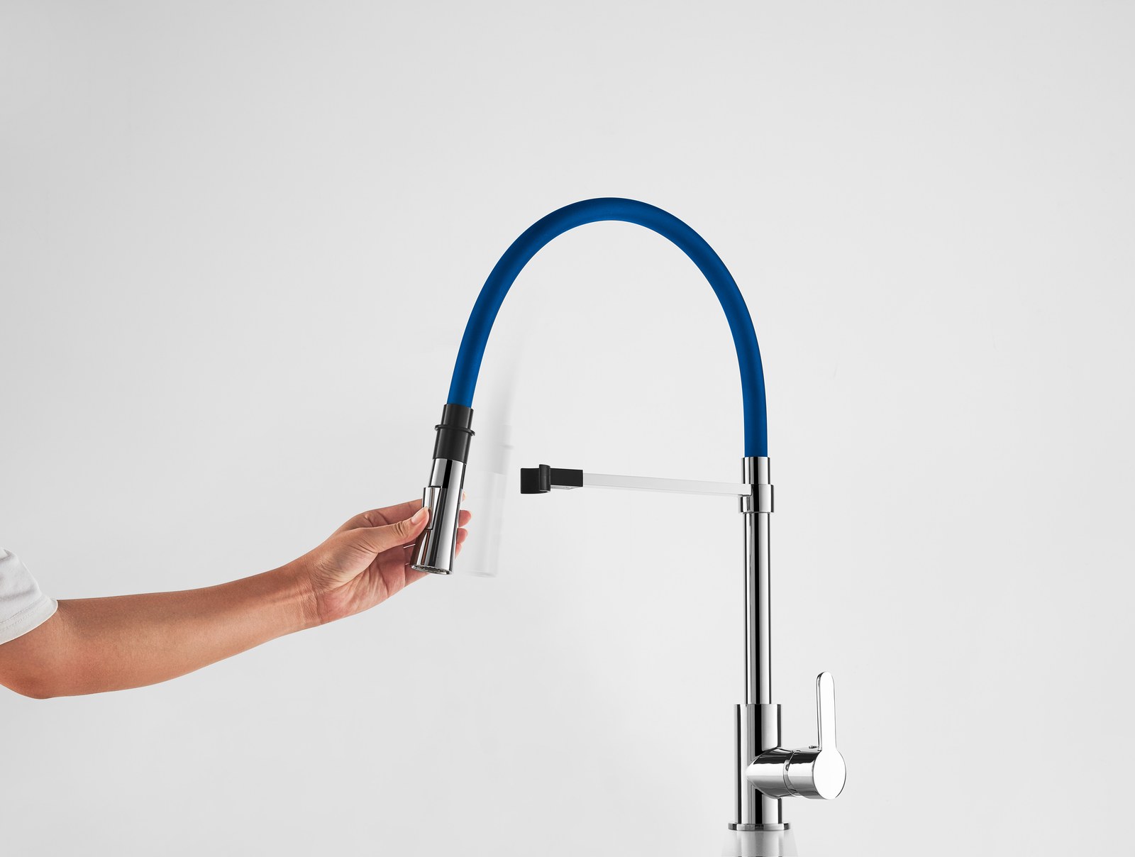 Monomando  Fregadero Cocina ca�o flexible crom azul K43232CB Griferias Borras