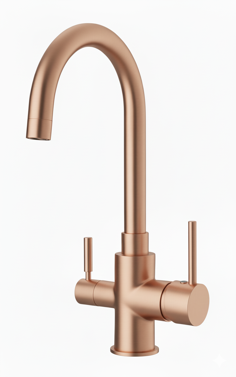 Monomando  Fregadero Cocina Osmosis curvo Cobre Cepillado M2065CU Griferias Borras