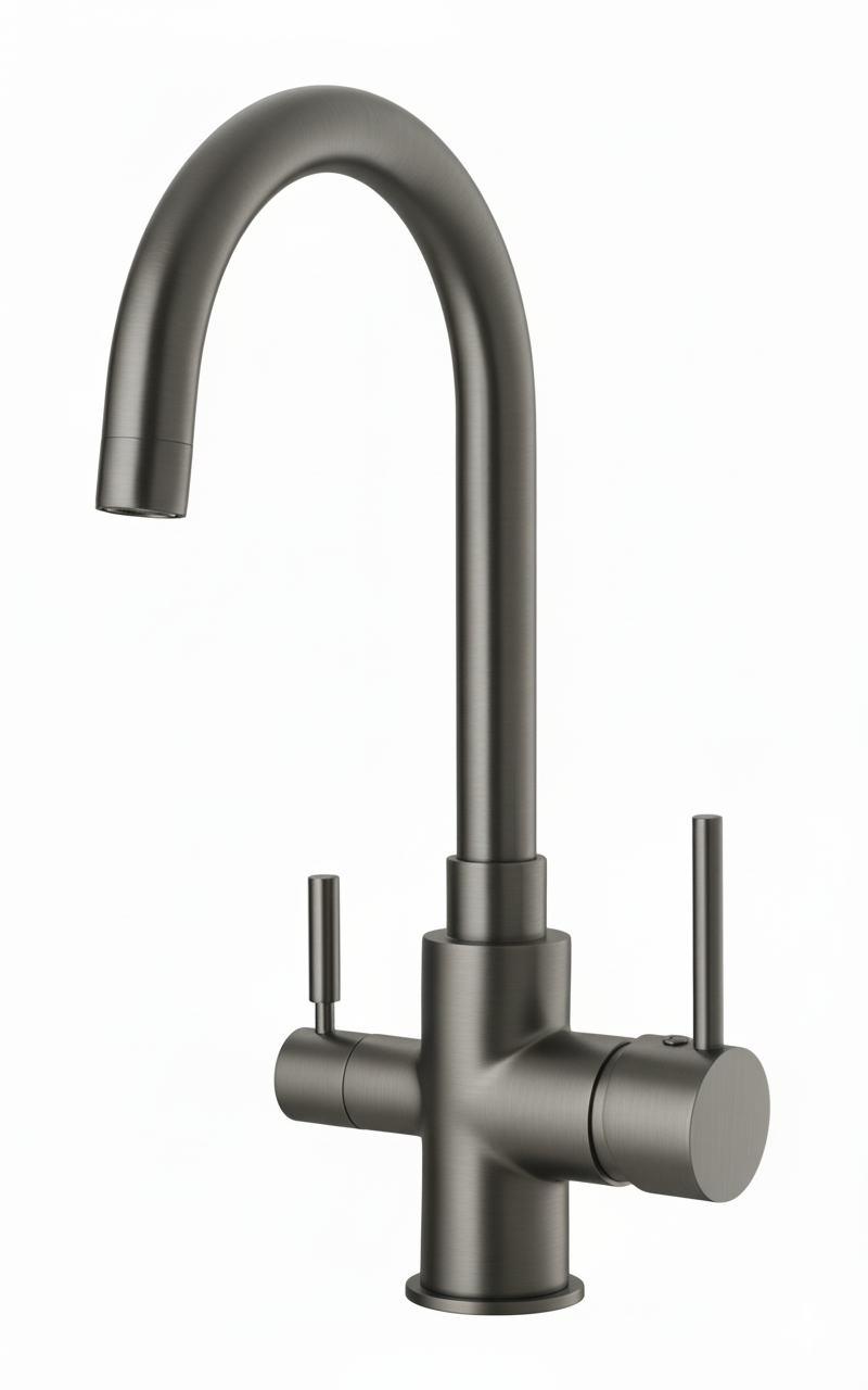 Monomando  Fregadero Cocina Osmosis curvo Grafito Cepillado M2065GR Griferias Borras