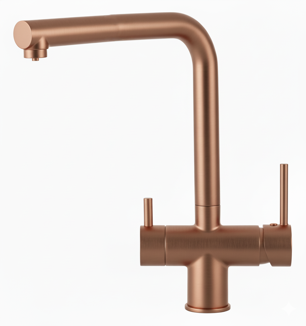 Monomando  Fregadero Cocina Osmosis recto Cobre Cepillado M2075CU Griferias Borras