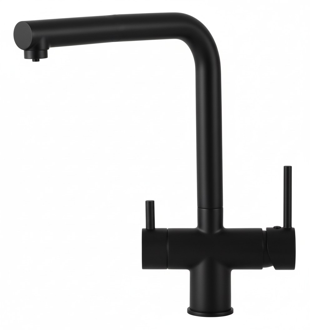 Monomando  Fregadero Cocina Osmosis recto Negro mate M2075NM Griferias Borras