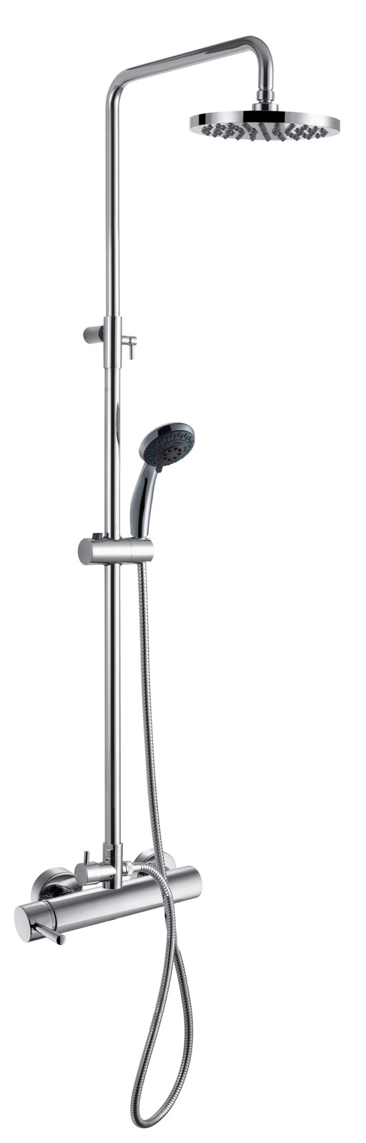Monomando ducha columna 2V. Milan telesc. Roc. Red. 250mm INOX cromado MIL03447C Griferias Borras