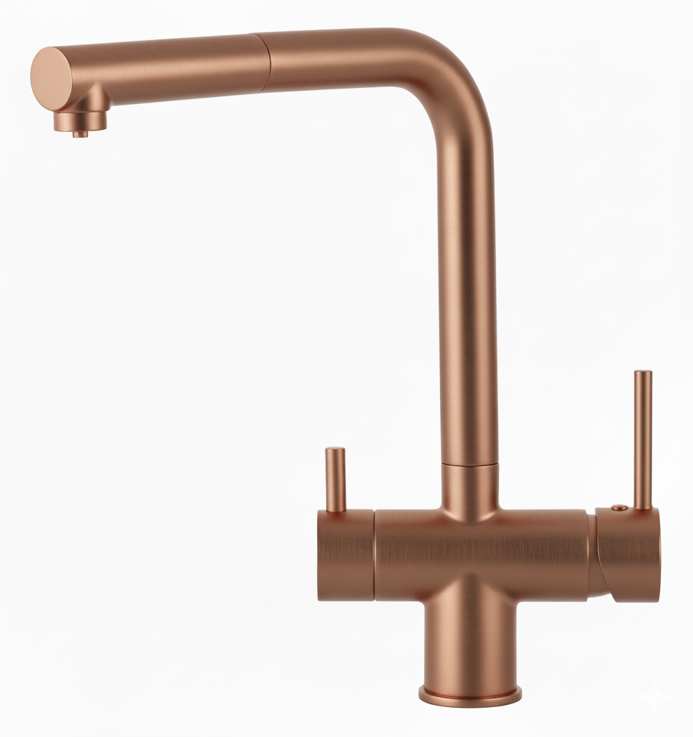 Monomando  Fregadero Cocina Osmosis Extra�ble Cobre Cepillado NAT1785CU Griferias Borras