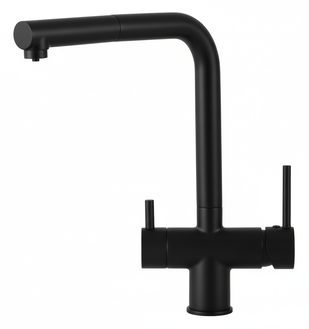 Monomando  Fregadero Cocina Osmosis Extra�ble Negro mate NAT1785NM Griferias Borras