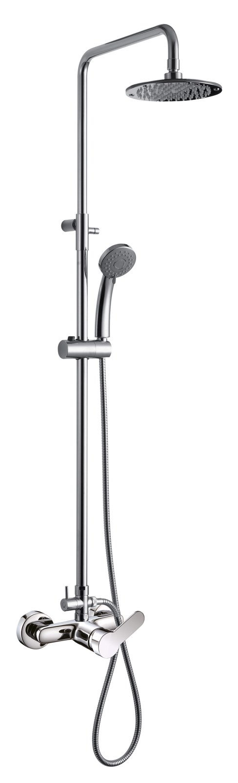 Monomando ducha columna 2V. Ordesa telesc. Roc. Red. 250mm INOX cromado ORD02347C Griferias Borras