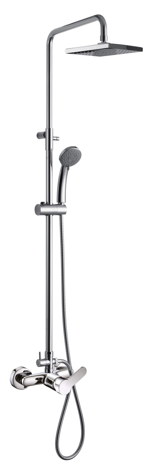 Monomando ducha columna 2V. Ordesa telesc. roc. cuadrado. 250mm INOX cromado ORD02348C Griferias Borras