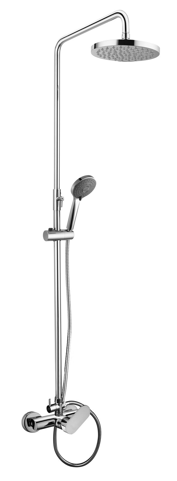 Monomando ducha columna 2V. Rio telesc. Roc. Red. 250mm INOX cromado RIO23247C Griferias Borras