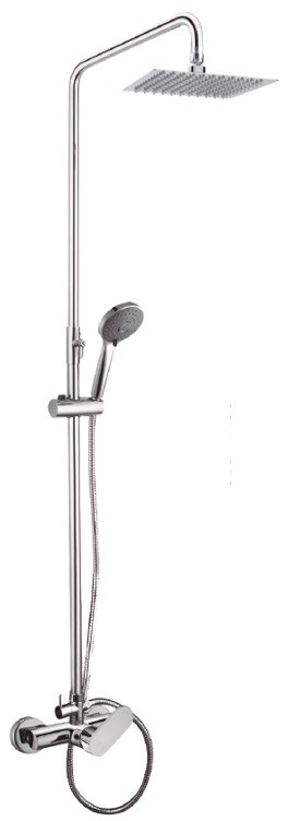 Monomando ducha columna 2V. Rio telesc. roc. cuadrado. 250mm INOX cromado RIO23248C Griferias Borras