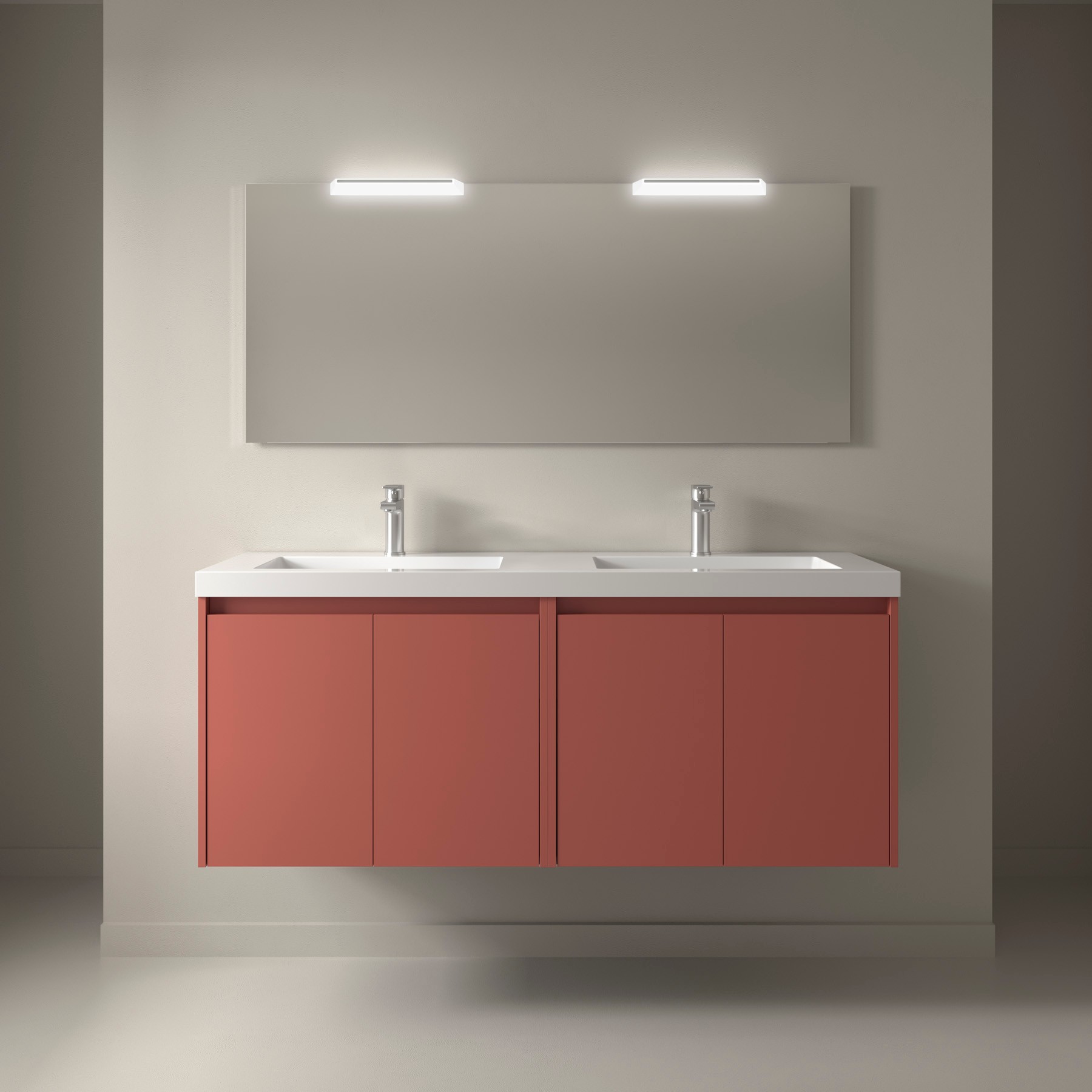 SALGAR - 113164 - Conjunto lavabo NOJA 140 4 puertas rojo satinado (MLE)