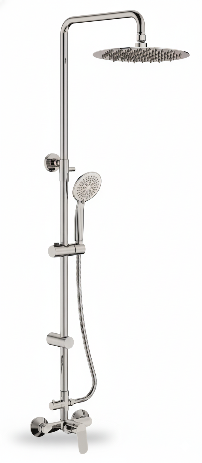 Monomando ducha columna 2V. Talent telesc. Roc. Red. 250mm INOX cromado TAL36847C Griferias Borras