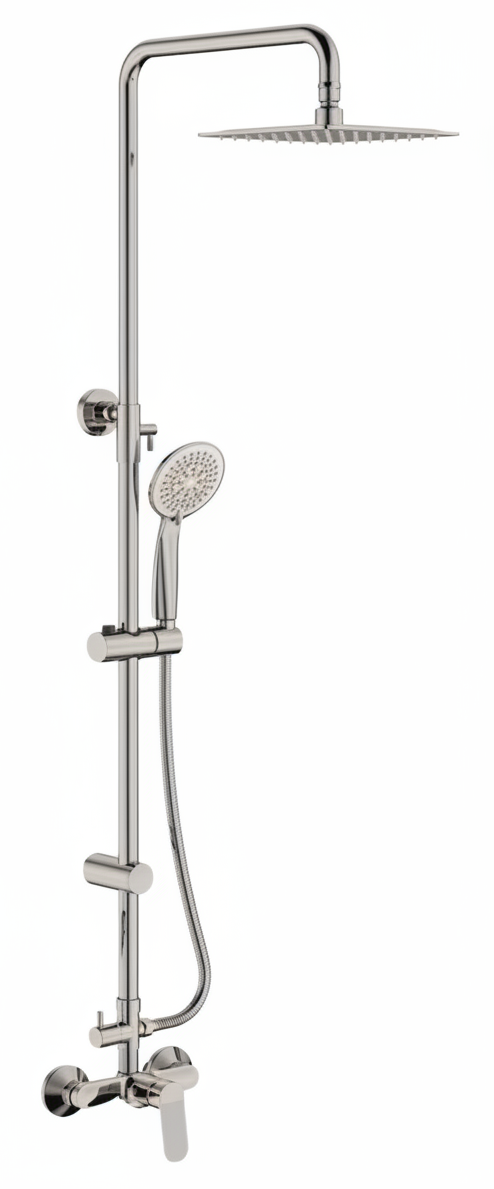 Monomando ducha columna 2V. Talent telesc. roc. cuadrado. 250mm INOX cromado TAL36848C Griferias Borras