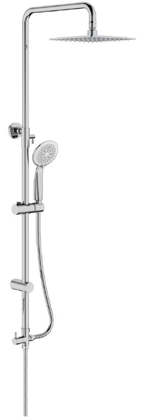 Columna  UNI telesc. roc. cuadrado. 250mm INOX cromado UNI524C Griferias Borras