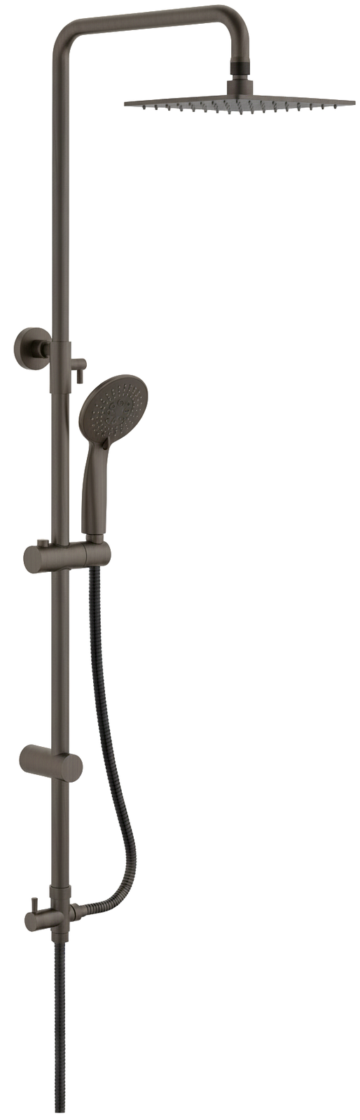 Columna  UNI telesc. roc. cuadrado. 250mm INOX Grafito cepillado UNI524GR Griferias Borras