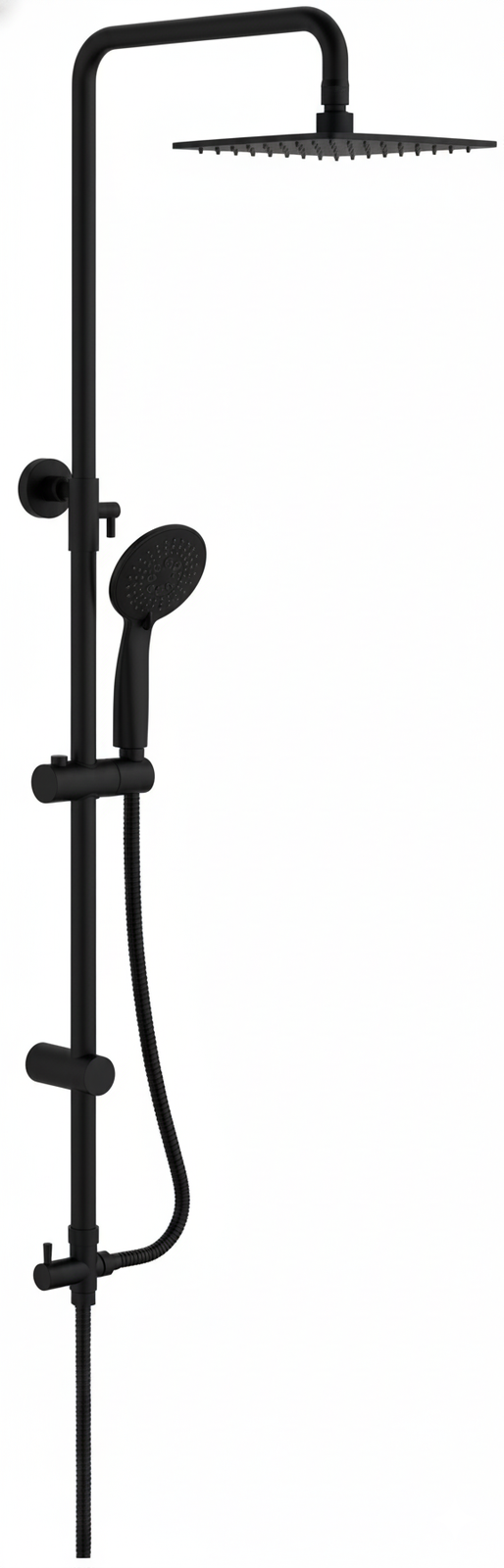 Columna  UNI telesc. roc. cuadrado. 250mm INOX Negro mate UNI524NM Griferias Borras