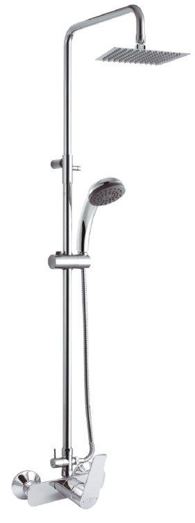 Monomando ducha columna 2V. Shataff telesc. roc. cuadrado. 250mm INOX cromado VAR29948C Griferias Borras